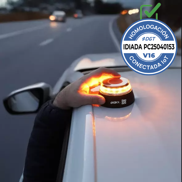 Luz V16 geolocalizada anónima con DGT 3.0