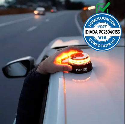 Luz V16 geolocalizada anónima con DGT 3.0