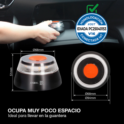 Luz V16 geolocalizada anónima con DGT 3.0