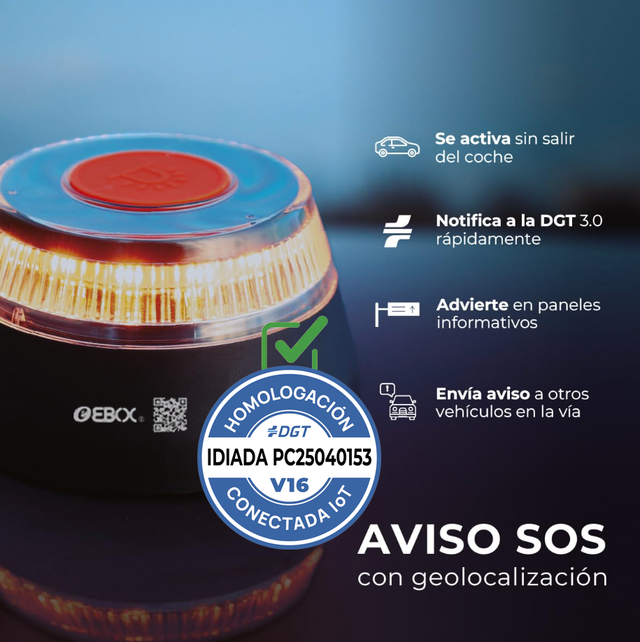Luz V16 geolocalizada anónima con DGT 3.0